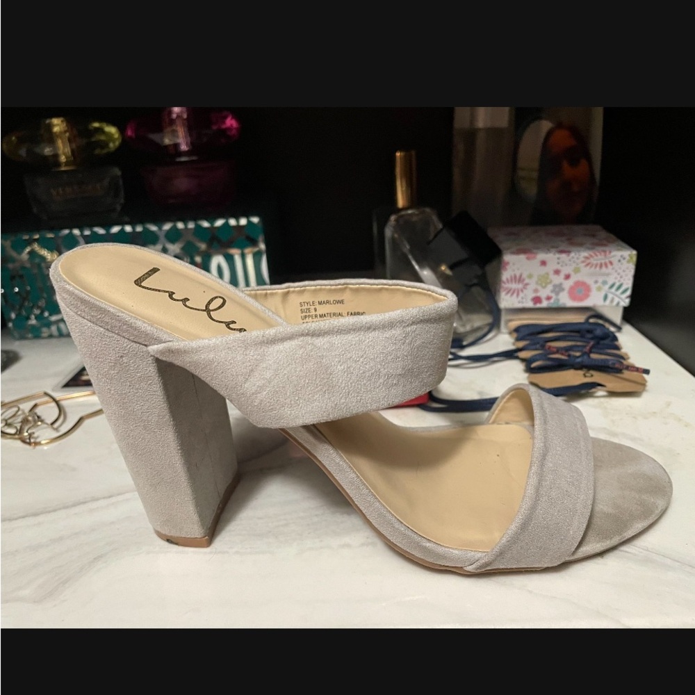 Lulu's Gray Women's Heeled Sandals
